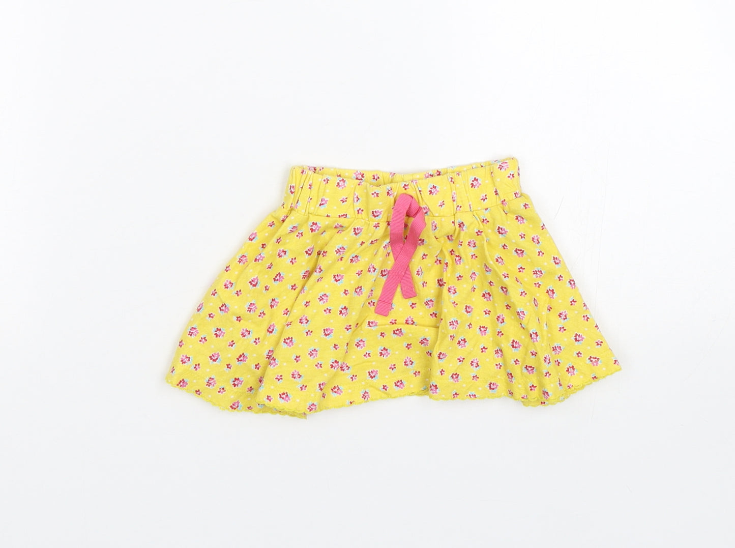 Mothercare Girls Yellow Floral  Flare Skirt Size 6-9 Months