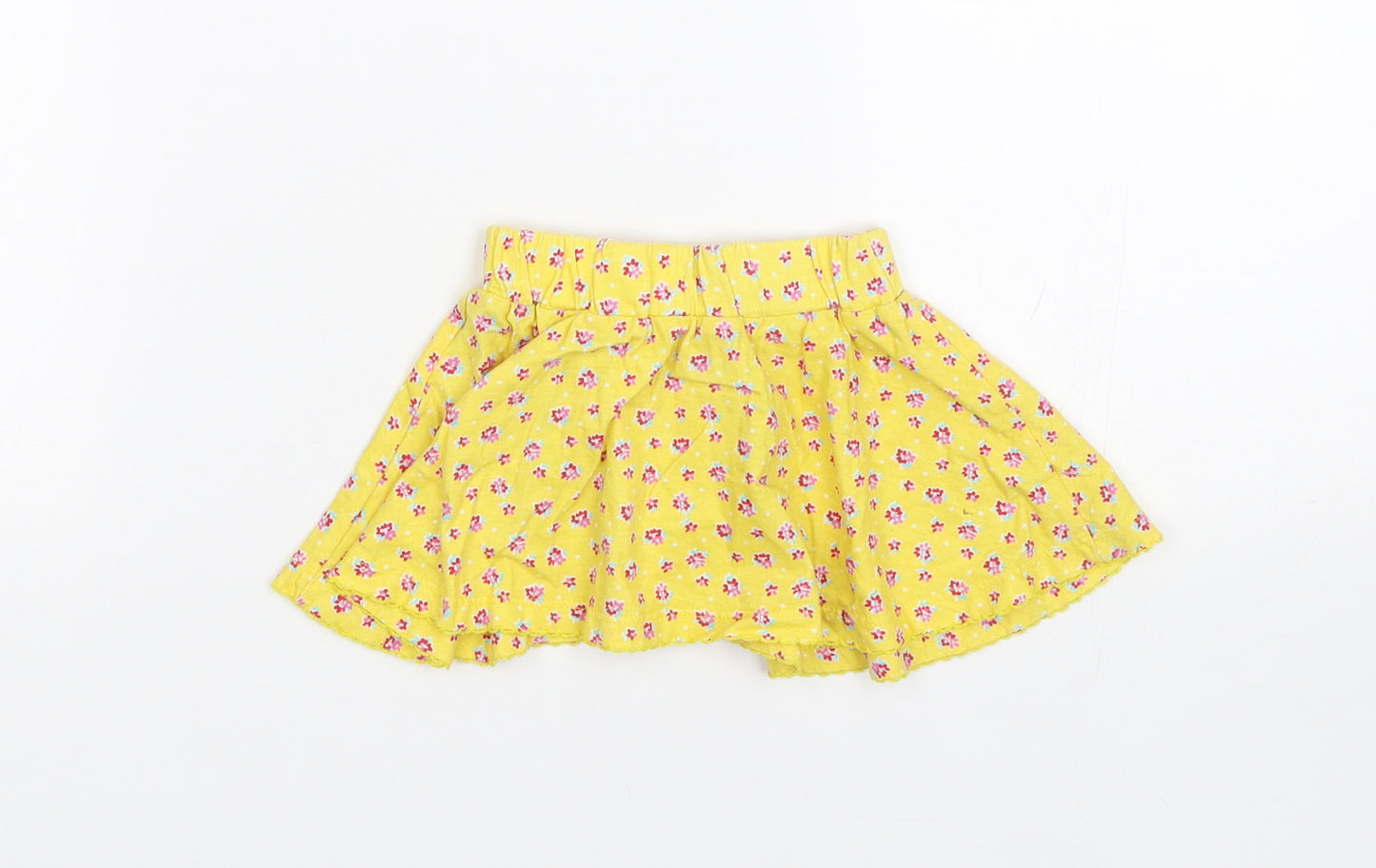 Mothercare Girls Yellow Floral  Flare Skirt Size 6-9 Months