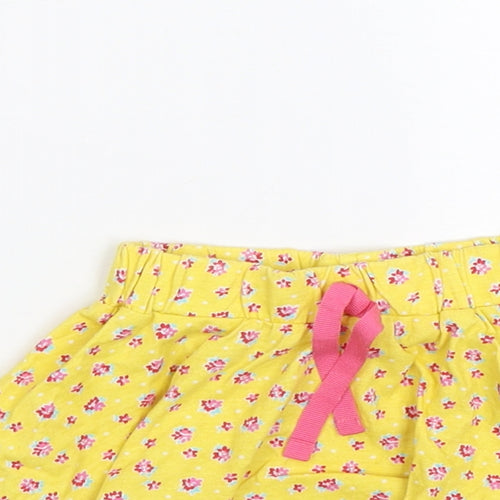 Mothercare Girls Yellow Floral  Flare Skirt Size 6-9 Months