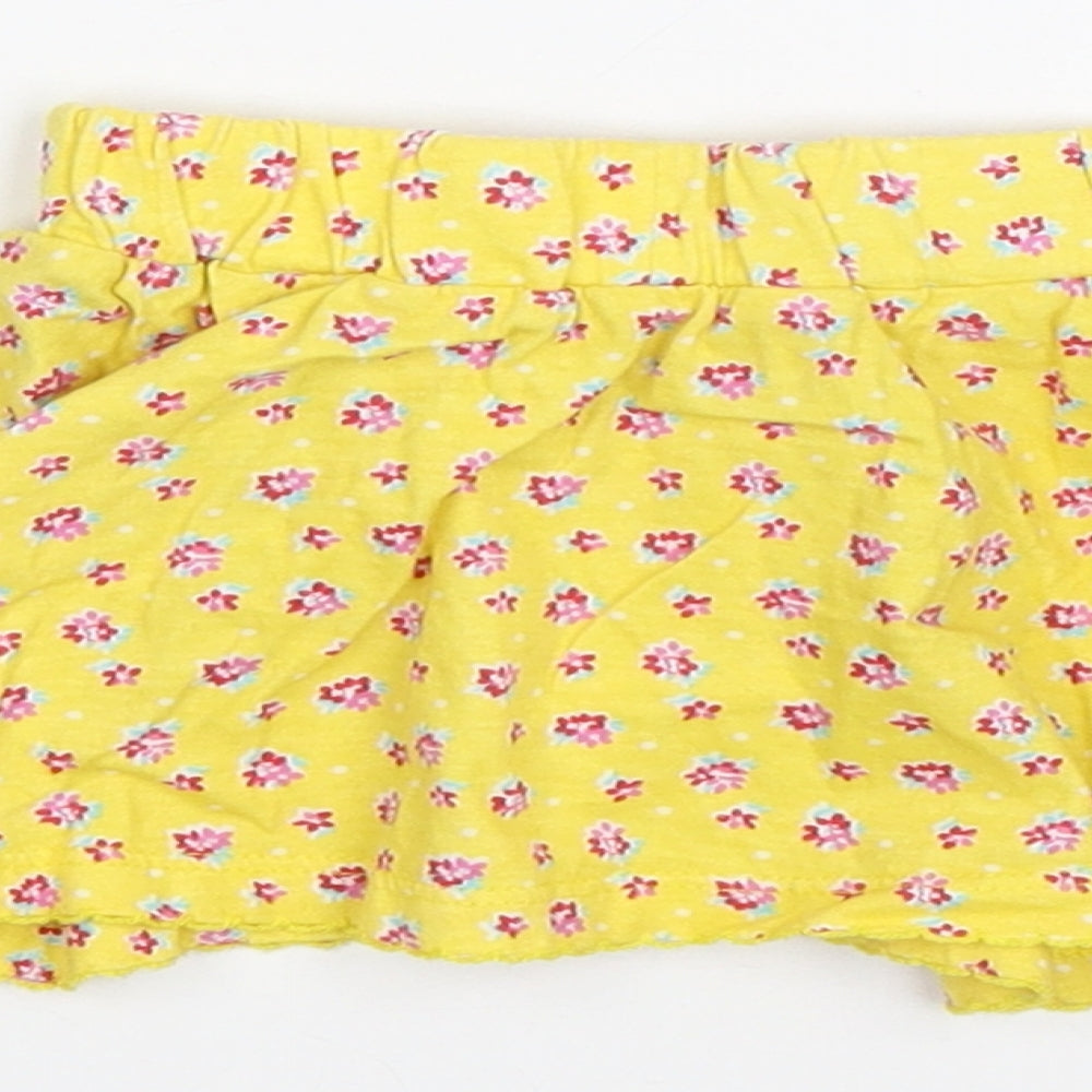 Mothercare Girls Yellow Floral  Flare Skirt Size 6-9 Months