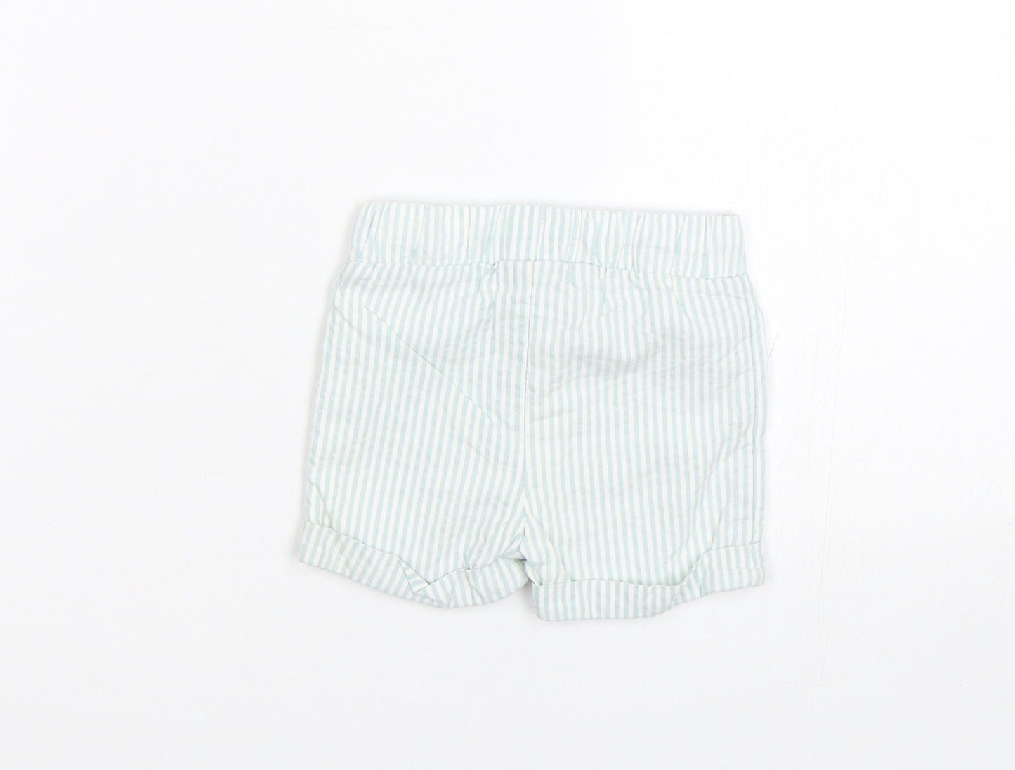 M&S  Baby Blue Striped  Cropped Trousers Size 0-3 Months