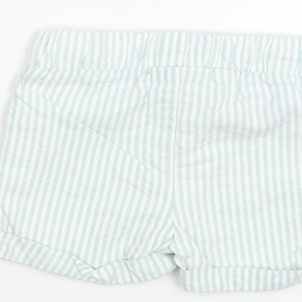 M&S  Baby Blue Striped  Cropped Trousers Size 0-3 Months
