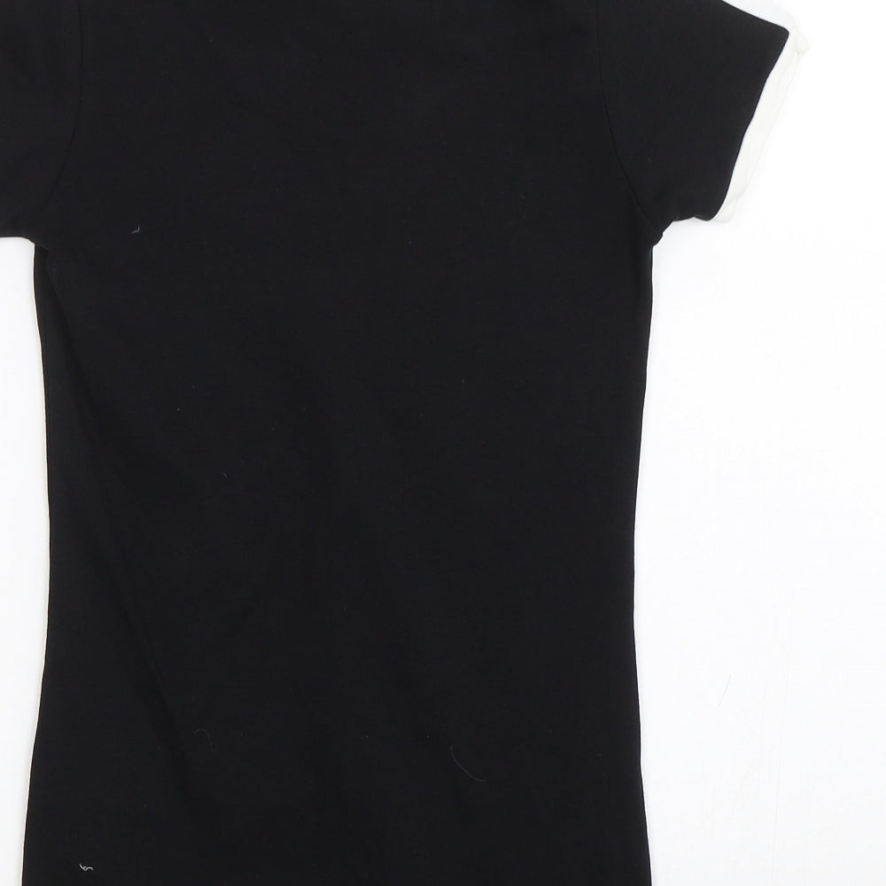 adidas Womens Black Striped  Basic T-Shirt Size M