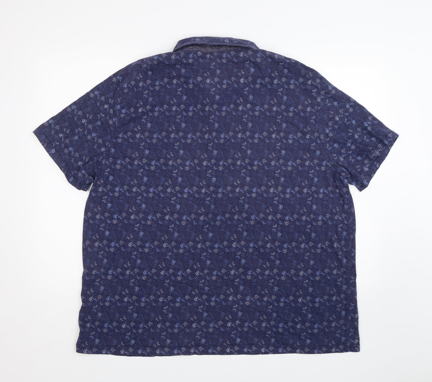 George Mens Blue Floral   Polo Size 3XL