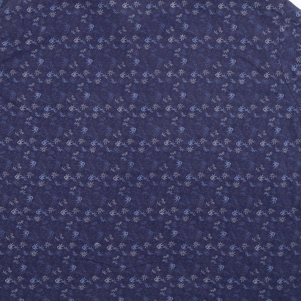 George Mens Blue Floral   Polo Size 3XL