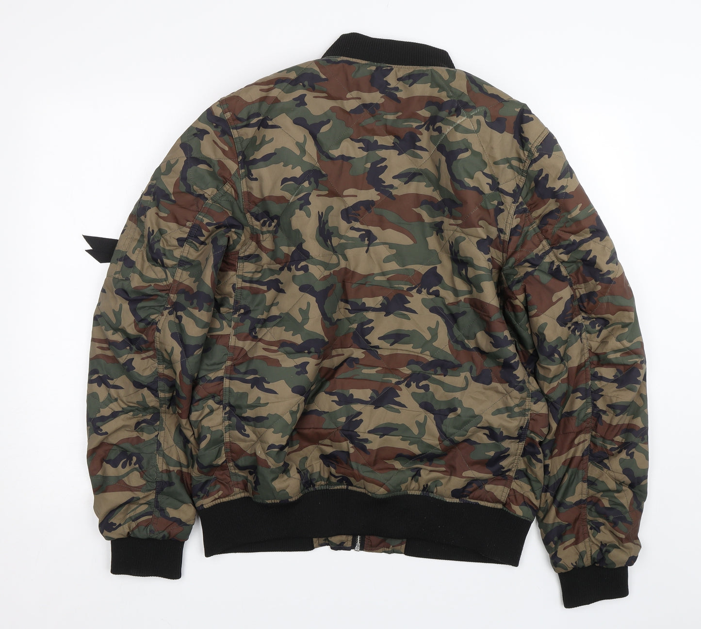 River Island Mens Green Camouflage  Bomber Jacket Coat Size M