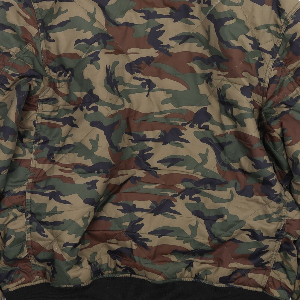 River Island Mens Green Camouflage  Bomber Jacket Coat Size M