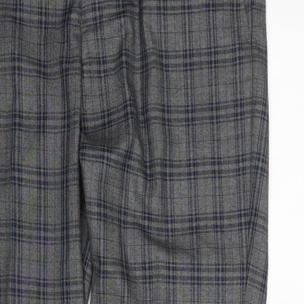 F&F Mens Grey Check  Dress Pants Trousers Size 36 L30 in