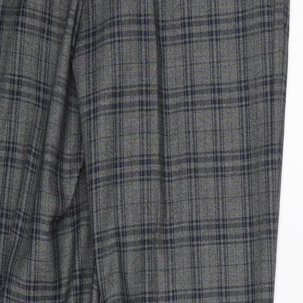 F&F Mens Grey Check  Dress Pants Trousers Size 36 L30 in