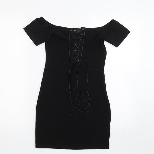 PRETTYLITTLETHING Womens Black   Wrap Dress  Size S