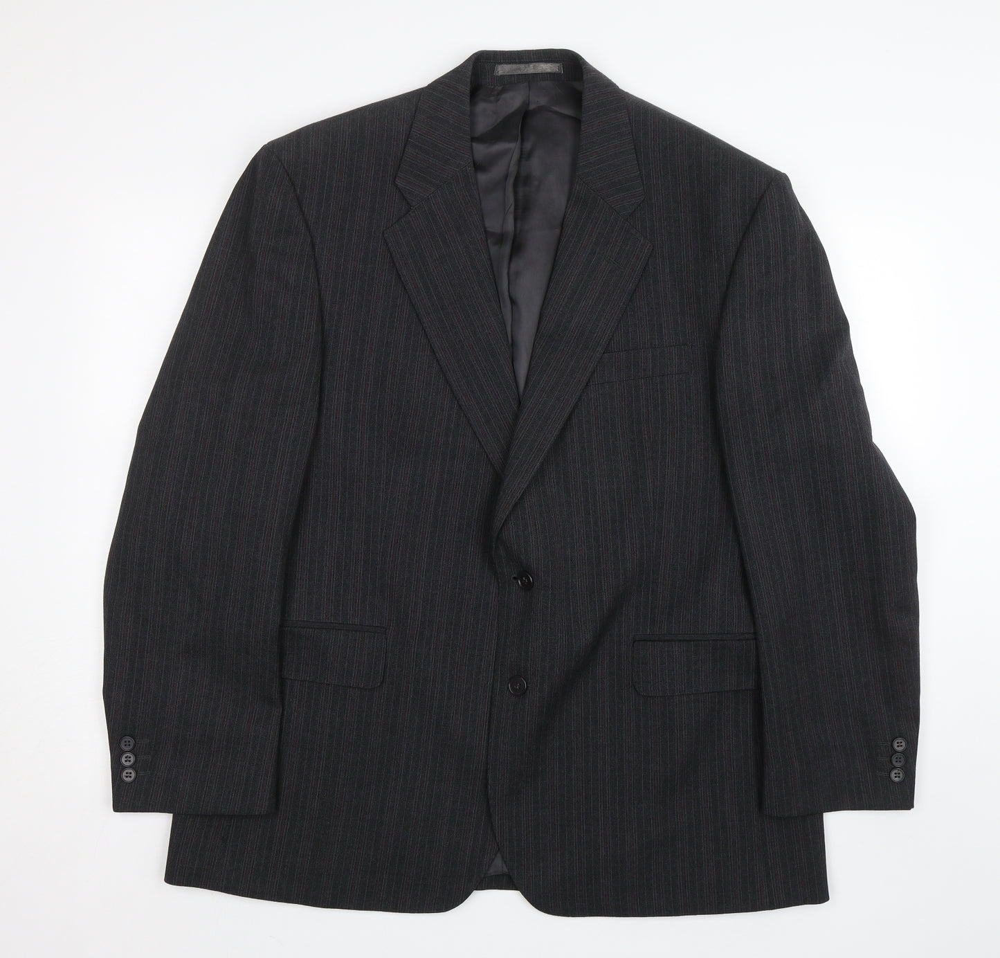 The label Mens Black Striped  Jacket Suit Size 46