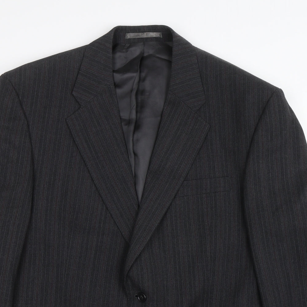 The label Mens Black Striped  Jacket Suit Size 46