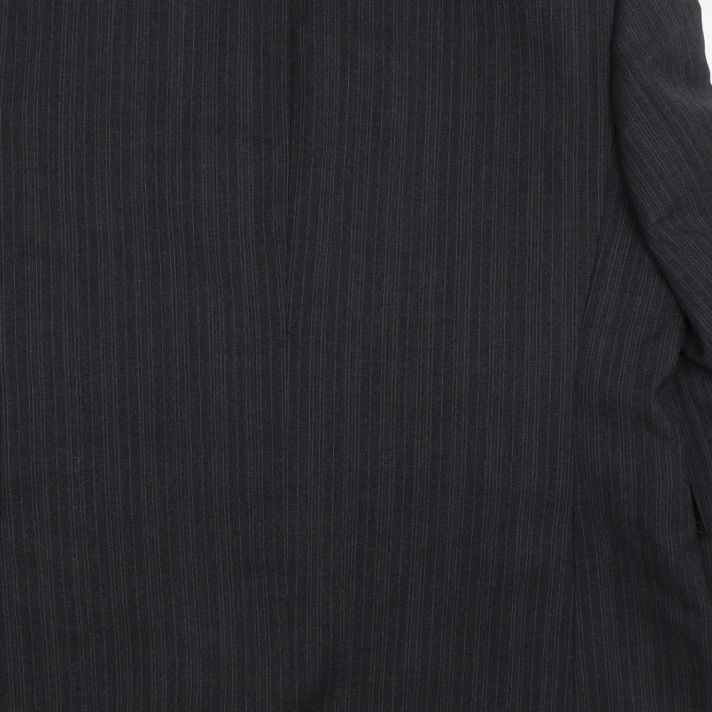 The label Mens Black Striped  Jacket Suit Size 46