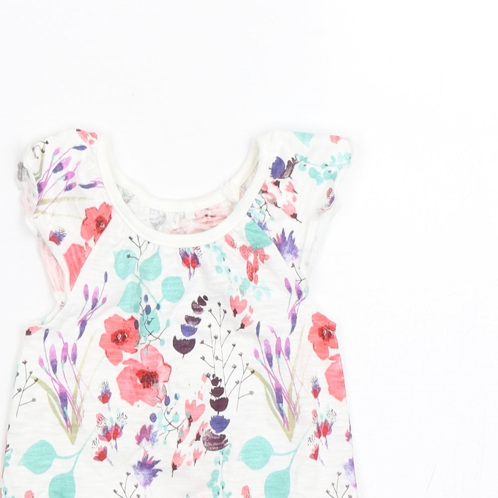 NEXT Girls White Floral  Babygrow One-Piece Size 0-3 Months  - Summer
