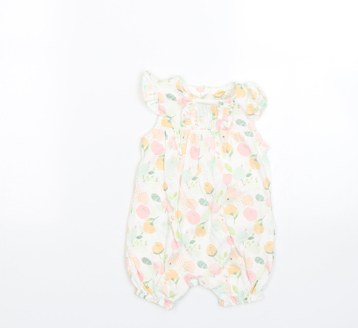 Mini Club Girls White Floral  Babygrow One-Piece Size 0-3 Months  - Summer