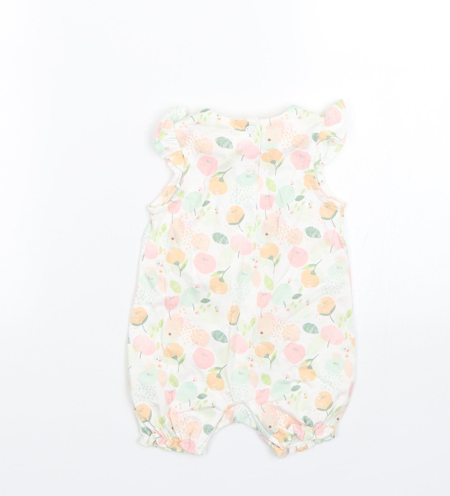 Mini Club Girls White Floral  Babygrow One-Piece Size 0-3 Months  - Summer