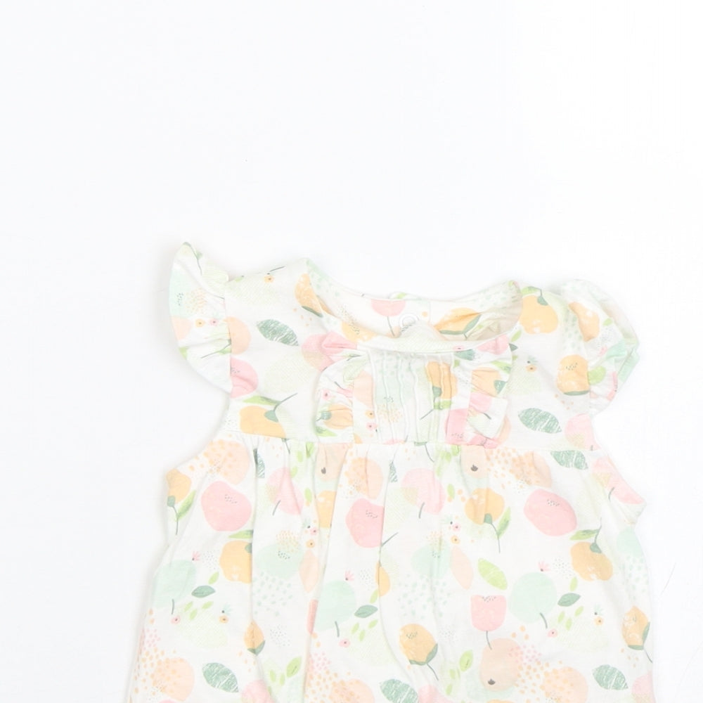 Mini Club Girls White Floral  Babygrow One-Piece Size 0-3 Months  - Summer