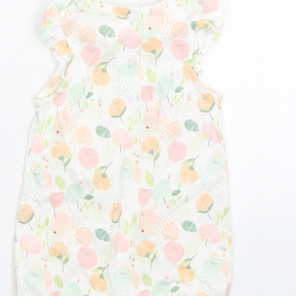 Mini Club Girls White Floral  Babygrow One-Piece Size 0-3 Months  - Summer