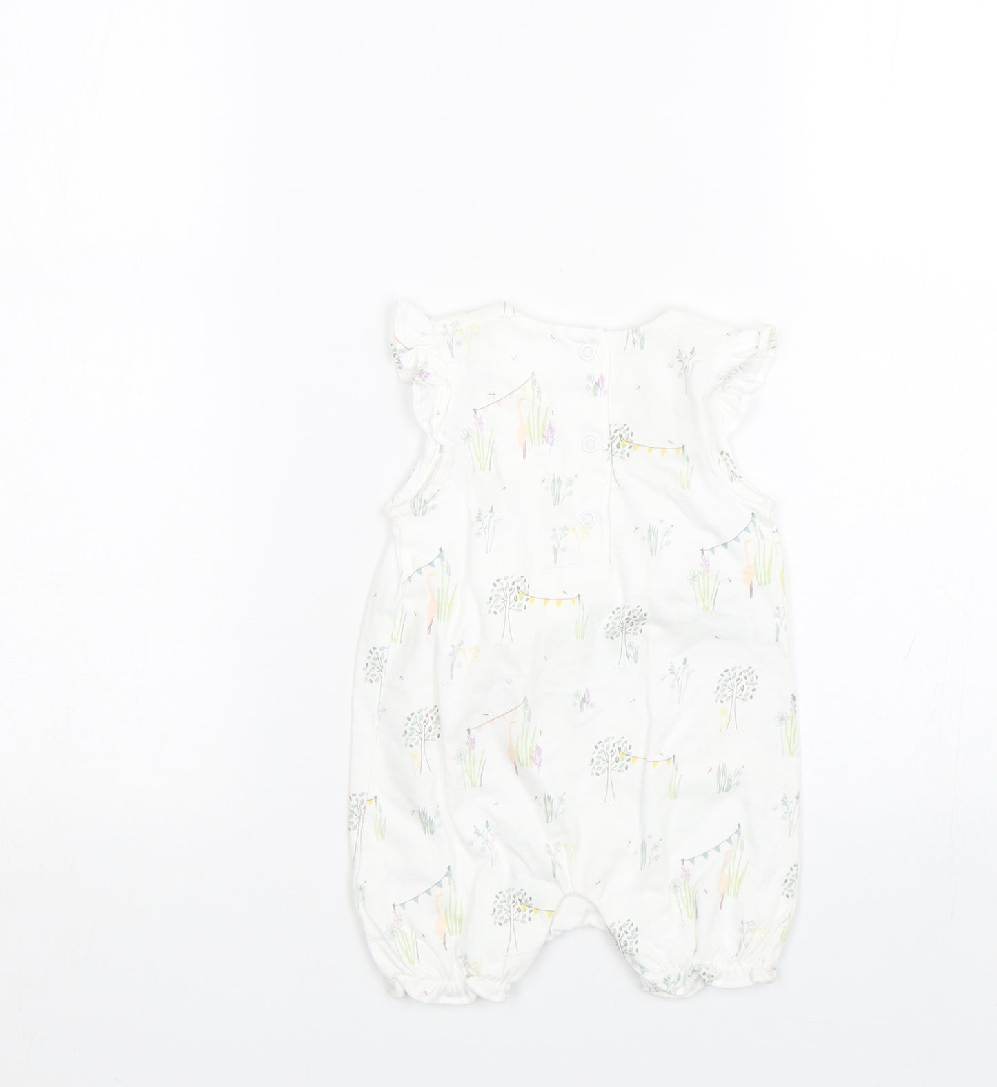 Mini Club Girls White Floral  Babygrow One-Piece Size 0-3 Months  - Summer