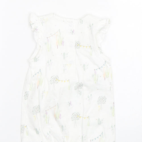 Mini Club Girls White Floral  Babygrow One-Piece Size 0-3 Months  - Summer