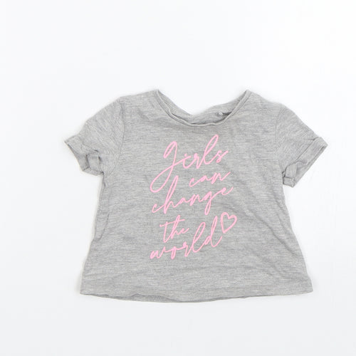River Island Girls Grey   Basic T-Shirt Size 3-6 Months