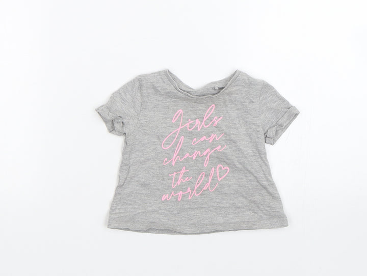 River Island Girls Grey   Basic T-Shirt Size 3-6 Months