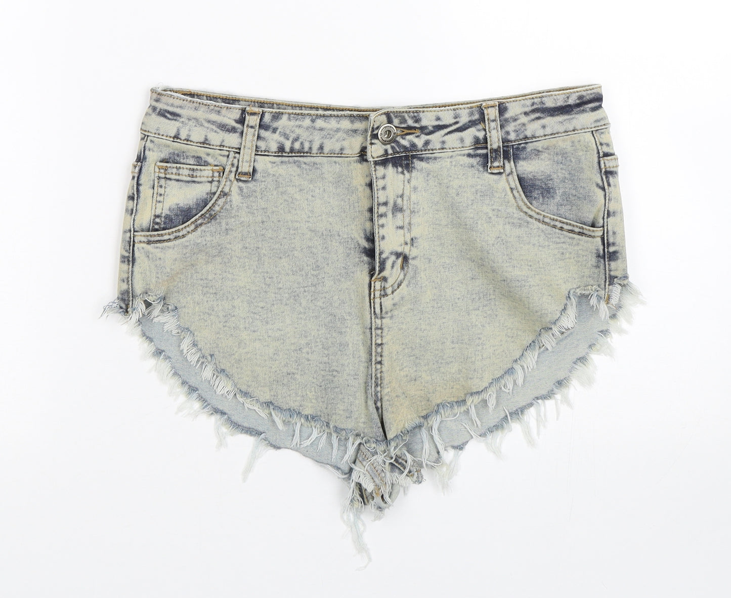 Missguided Womens Beige  Denim Mom Shorts Size 10