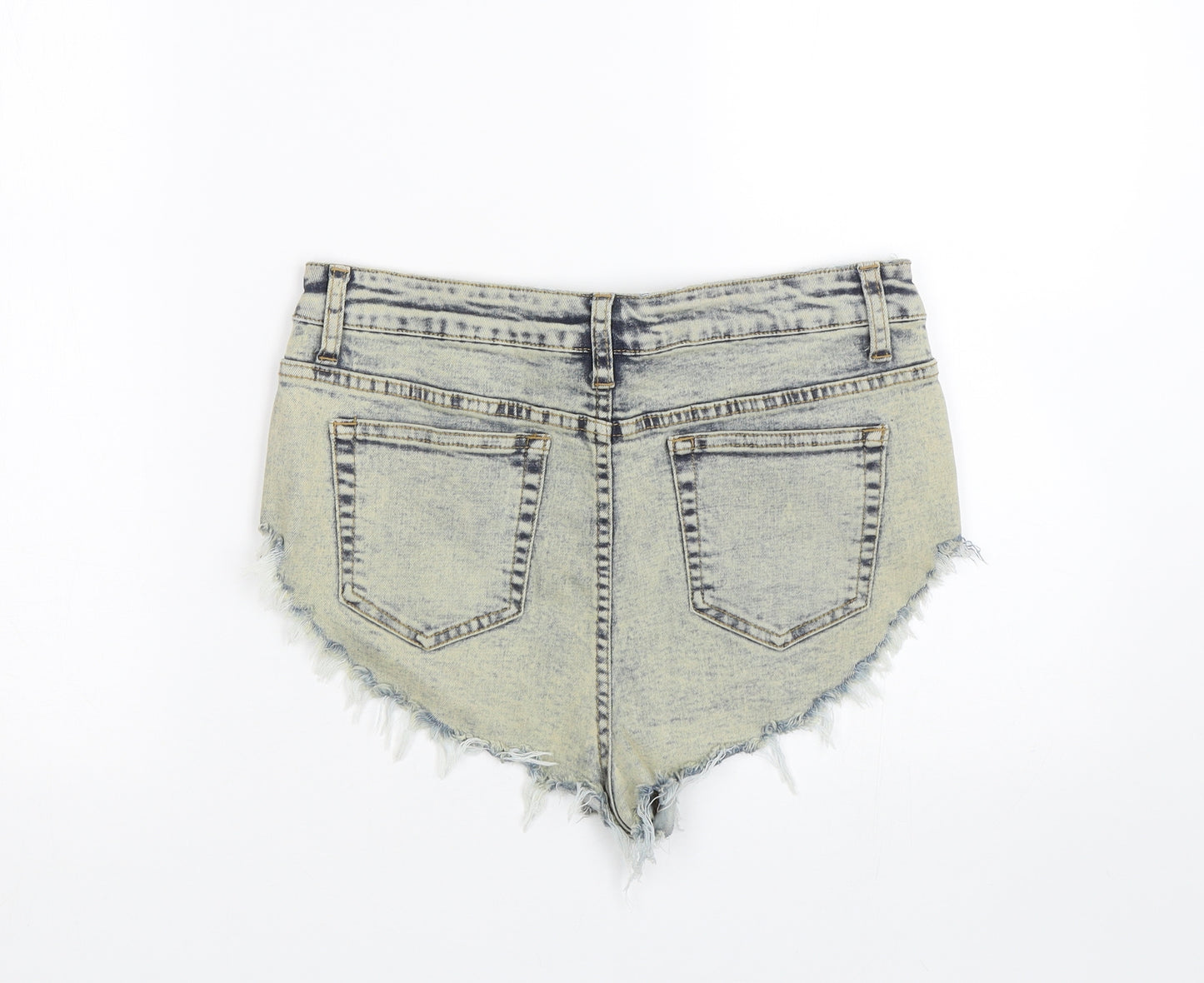 Missguided Womens Beige  Denim Mom Shorts Size 10
