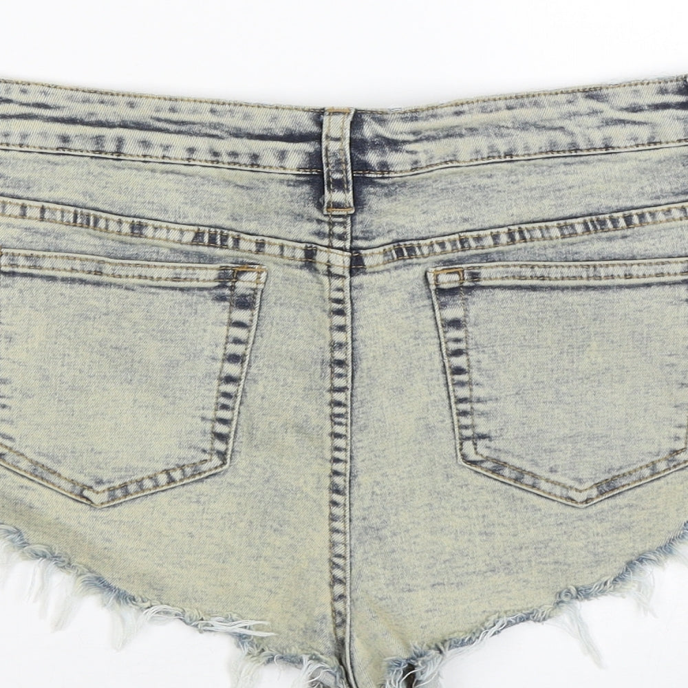 Missguided Womens Beige  Denim Mom Shorts Size 10