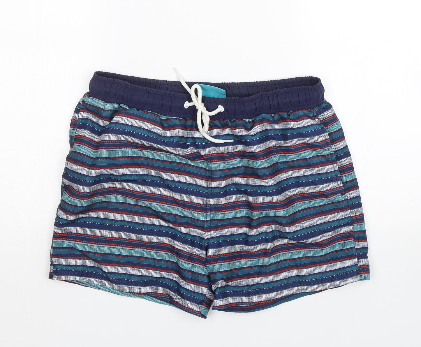 Cedar Wood State Mens Blue Striped  Sweat Shorts Size S