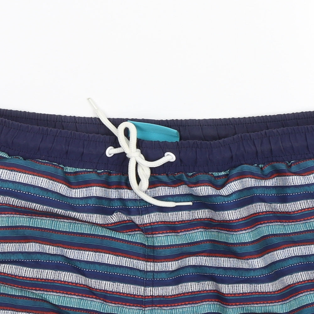 Cedar Wood State Mens Blue Striped  Sweat Shorts Size S