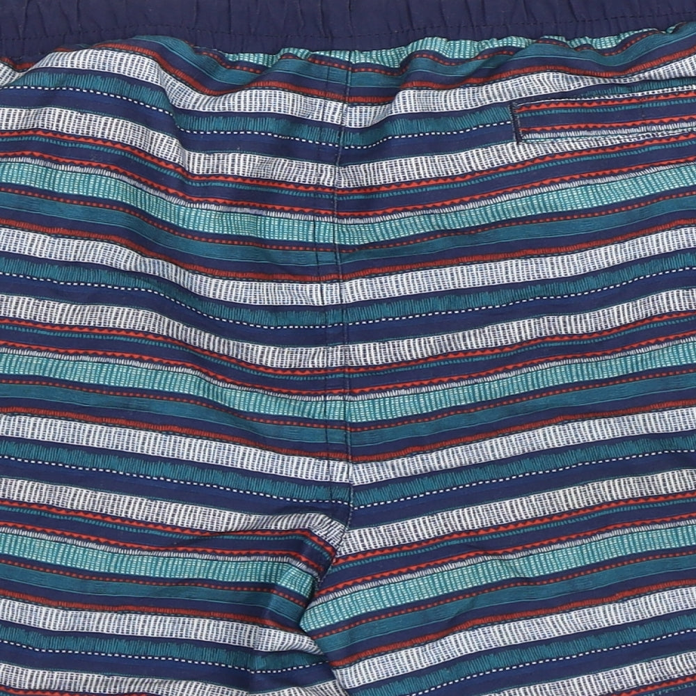 Cedar Wood State Mens Blue Striped  Sweat Shorts Size S