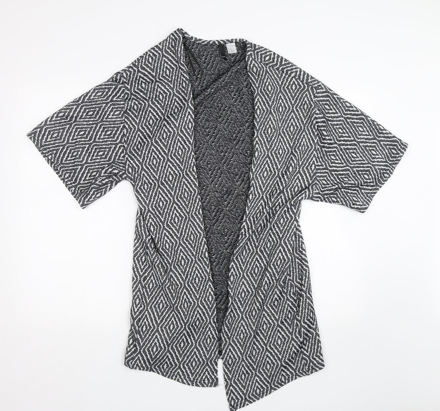 H&M Womens Black Argyle/Diamond  Cardigan Jumper Size S