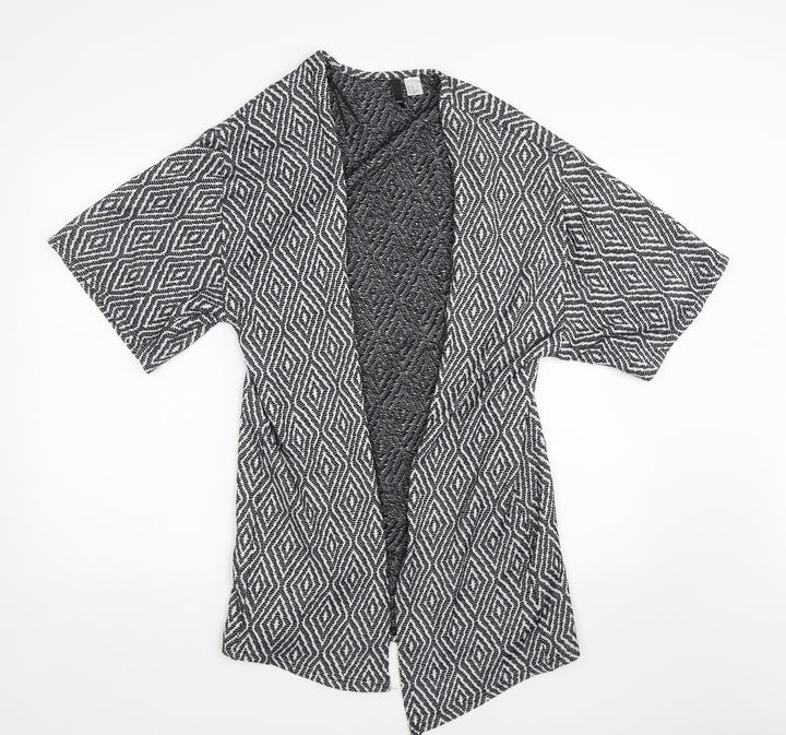 H&M Womens Black Argyle/Diamond  Cardigan Jumper Size S