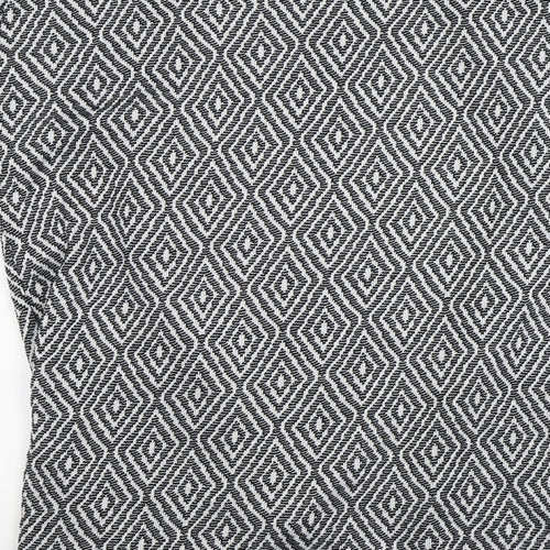 H&M Womens Black Argyle/Diamond  Cardigan Jumper Size S