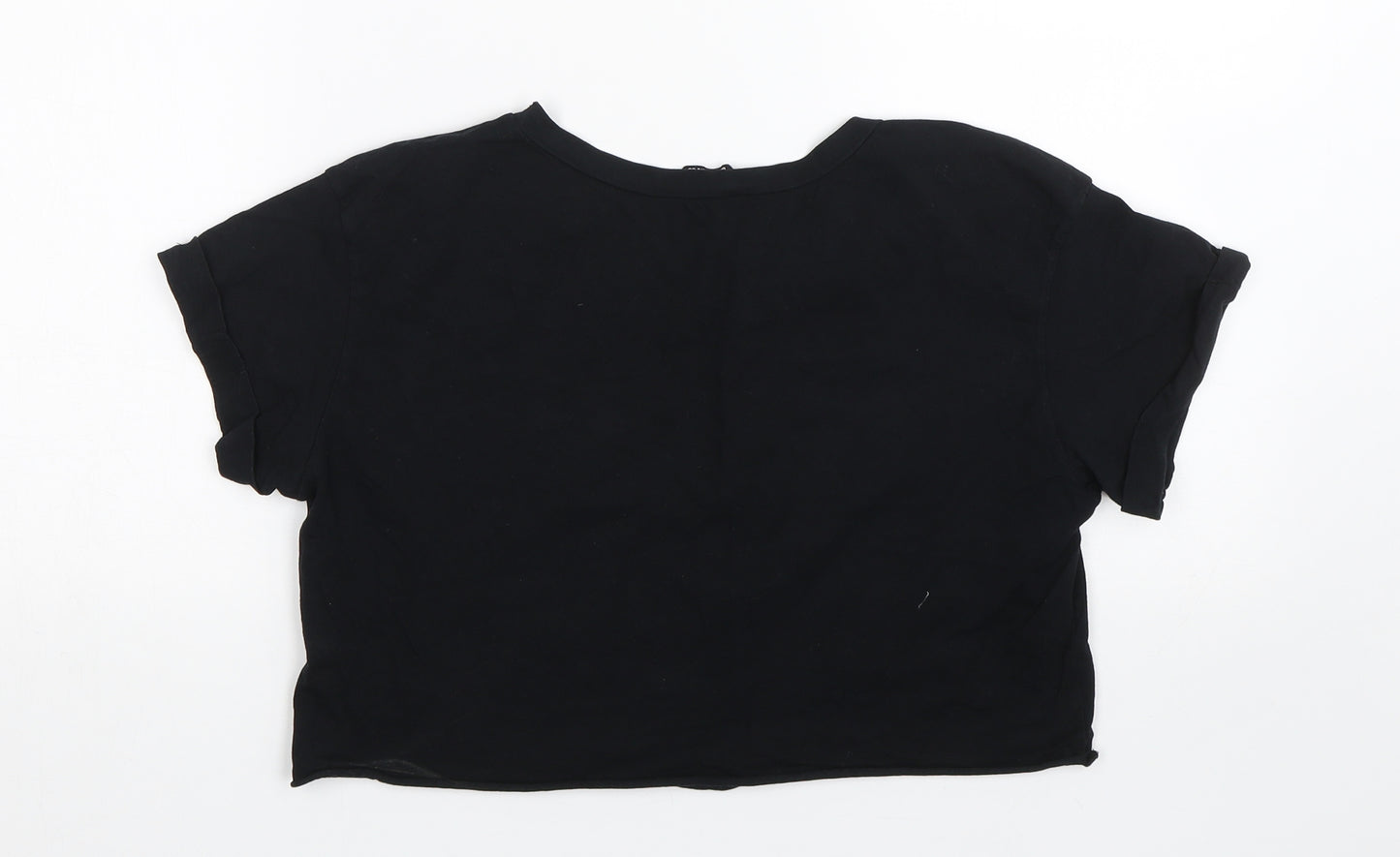 Select Womens Black   Cropped T-Shirt Size 8