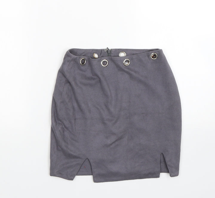 OHPOLLY Womens Grey Bandage Skirt Size 10