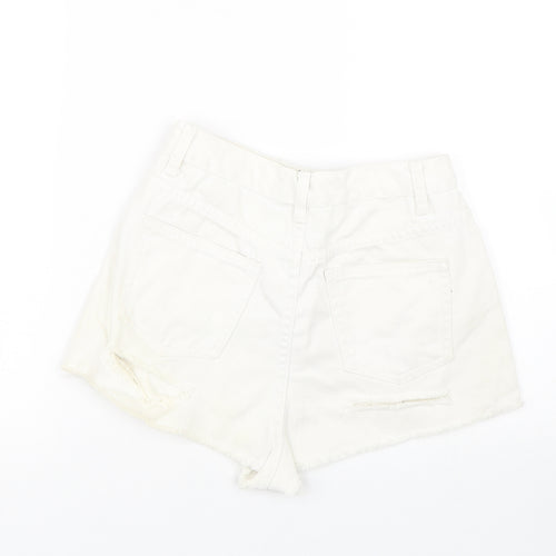 Missguided Womens White  Denim Mom Shorts Size 8