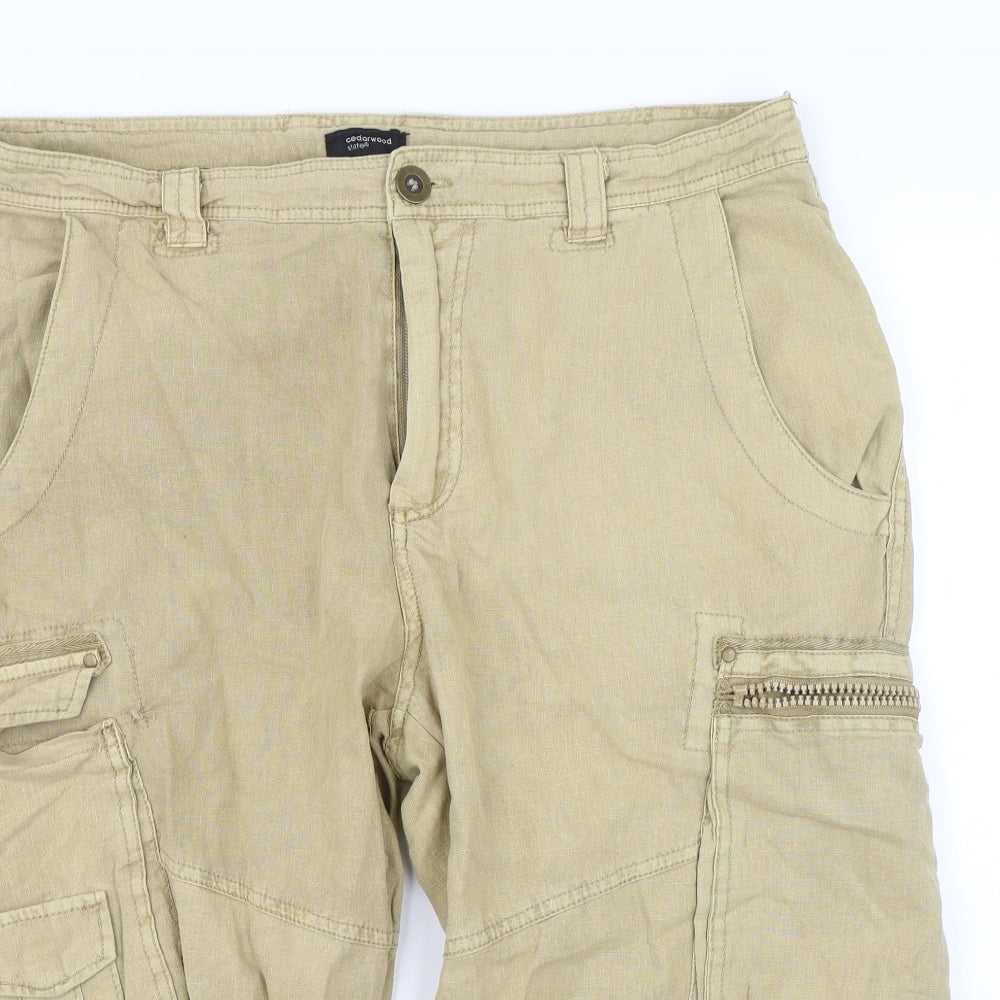 Cedar Wood State Mens Beige   Cargo Shorts Size 36