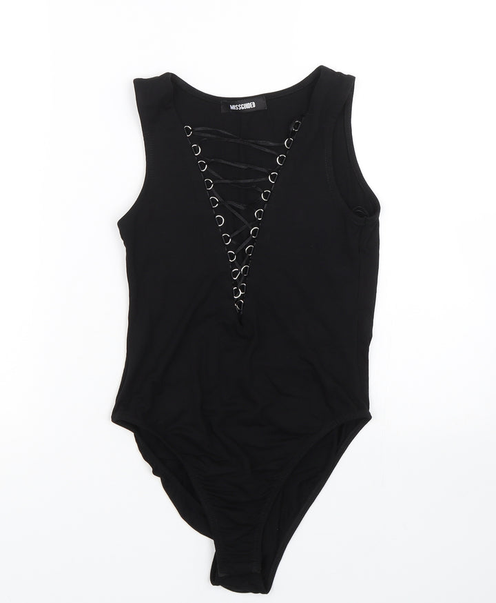 Missguided Womens Black Catsuit One-Piece Size 8