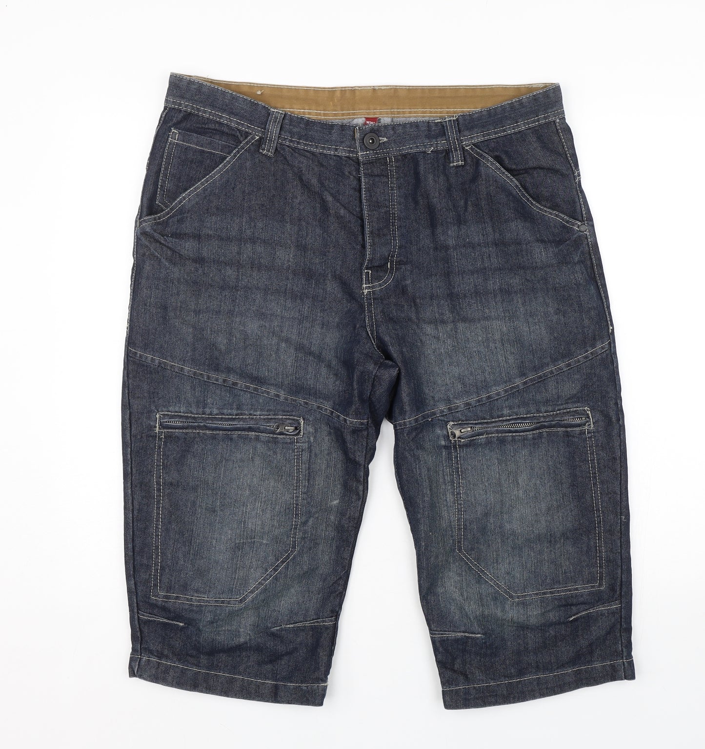 Primark Mens Blue  Denim Bermuda Shorts Size 36
