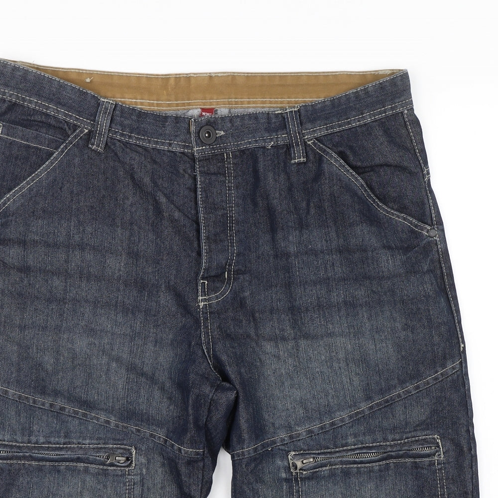 Primark Mens Blue  Denim Bermuda Shorts Size 36