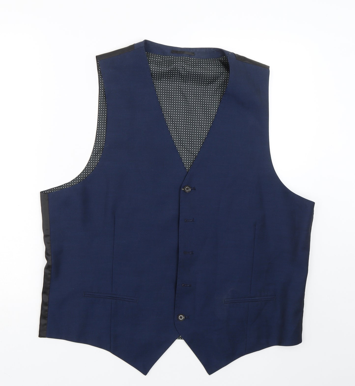F&F Mens Blue   Jacket Suit Waistcoat Size 46