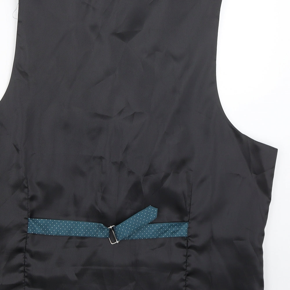 F&F Mens Blue   Jacket Suit Waistcoat Size 46