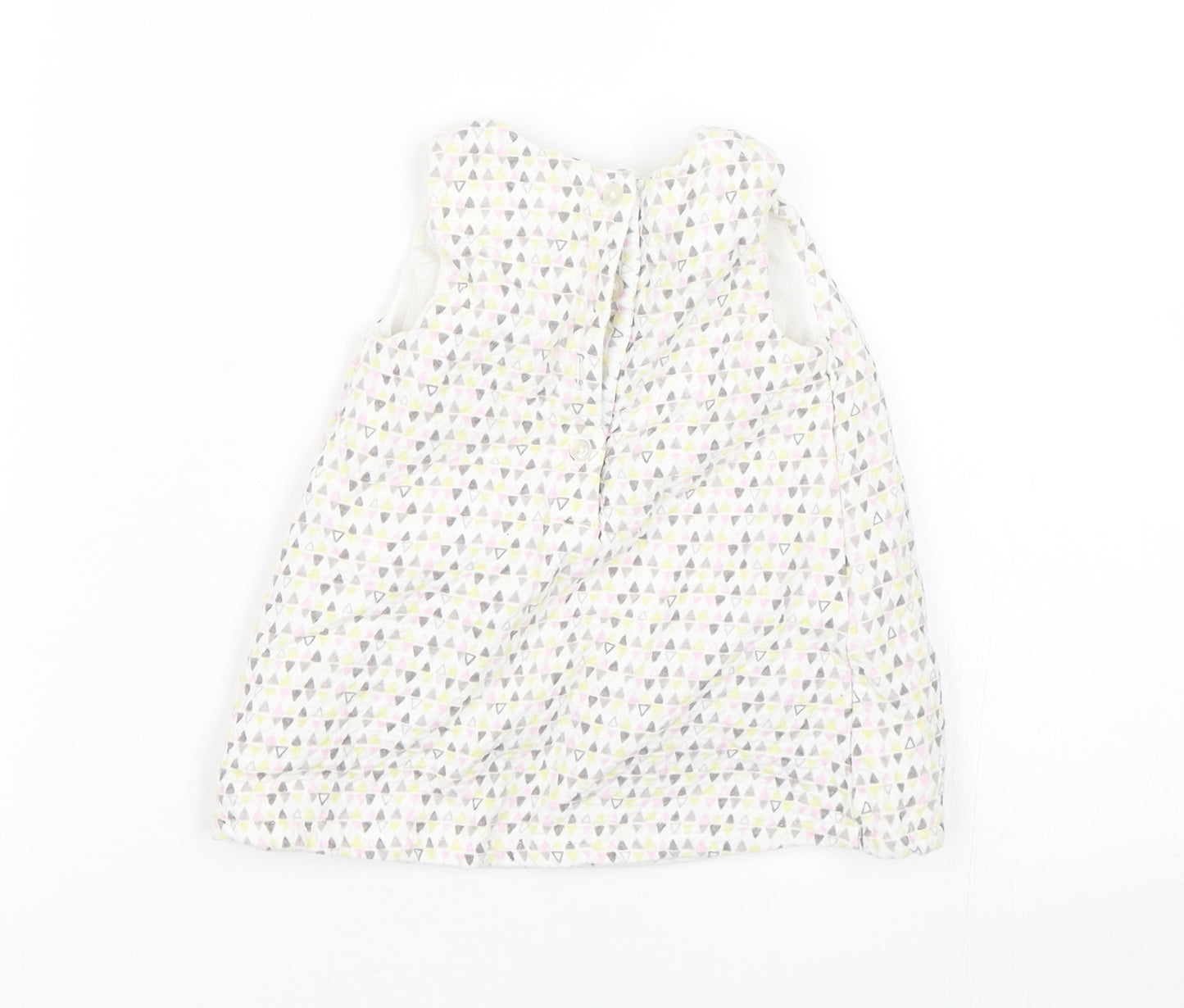 F&F Girls White Argyle/Diamond  Tank Dress  Size 0-3 Months
