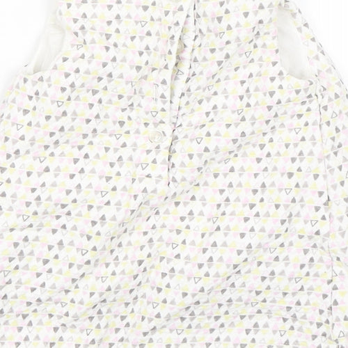F&F Girls White Argyle/Diamond  Tank Dress  Size 0-3 Months