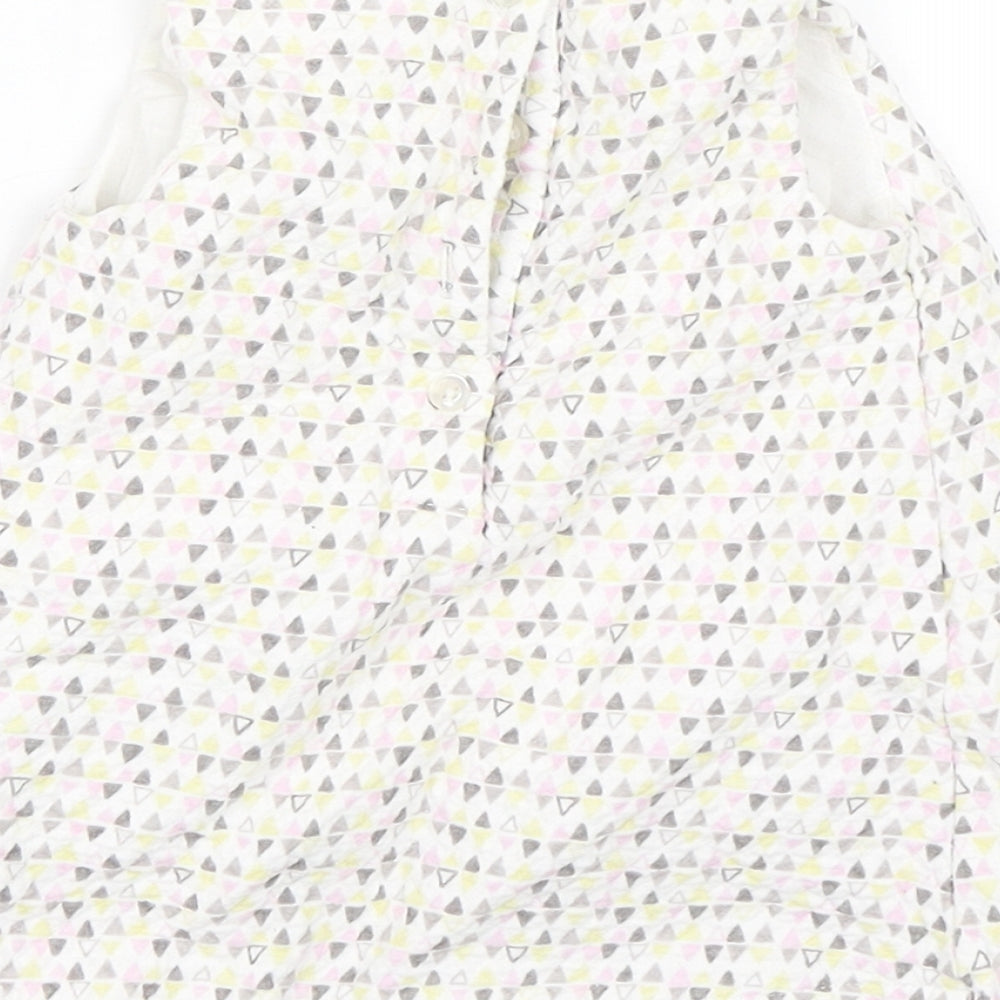 F&F Girls White Argyle/Diamond  Tank Dress  Size 0-3 Months