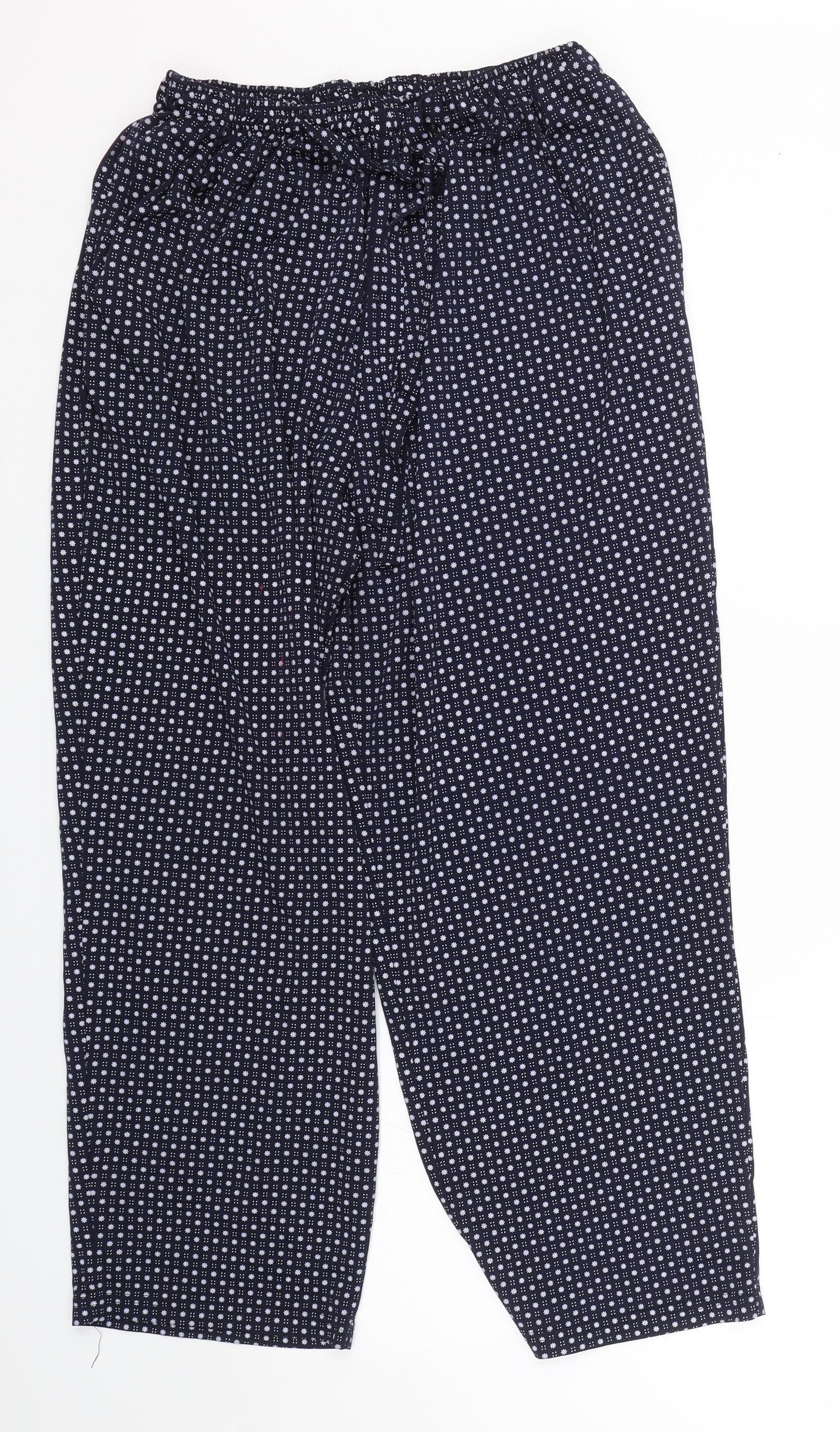 BM Mode Womens Blue Polka Dot  Capri Trousers Size 2XL L25 in