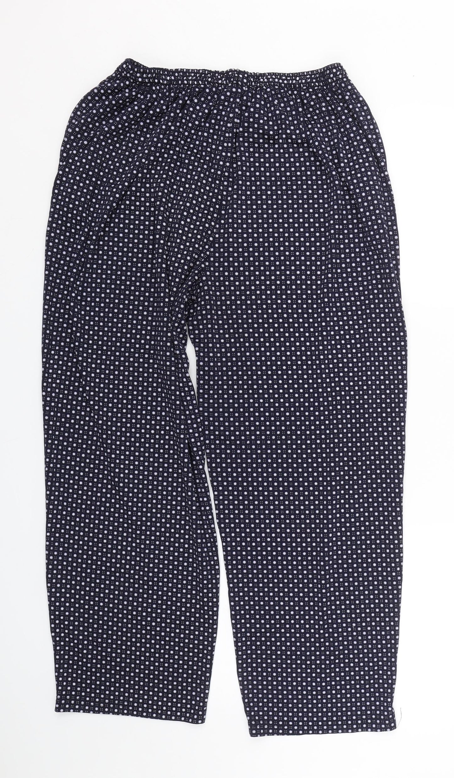 BM Mode Womens Blue Polka Dot  Capri Trousers Size 2XL L25 in