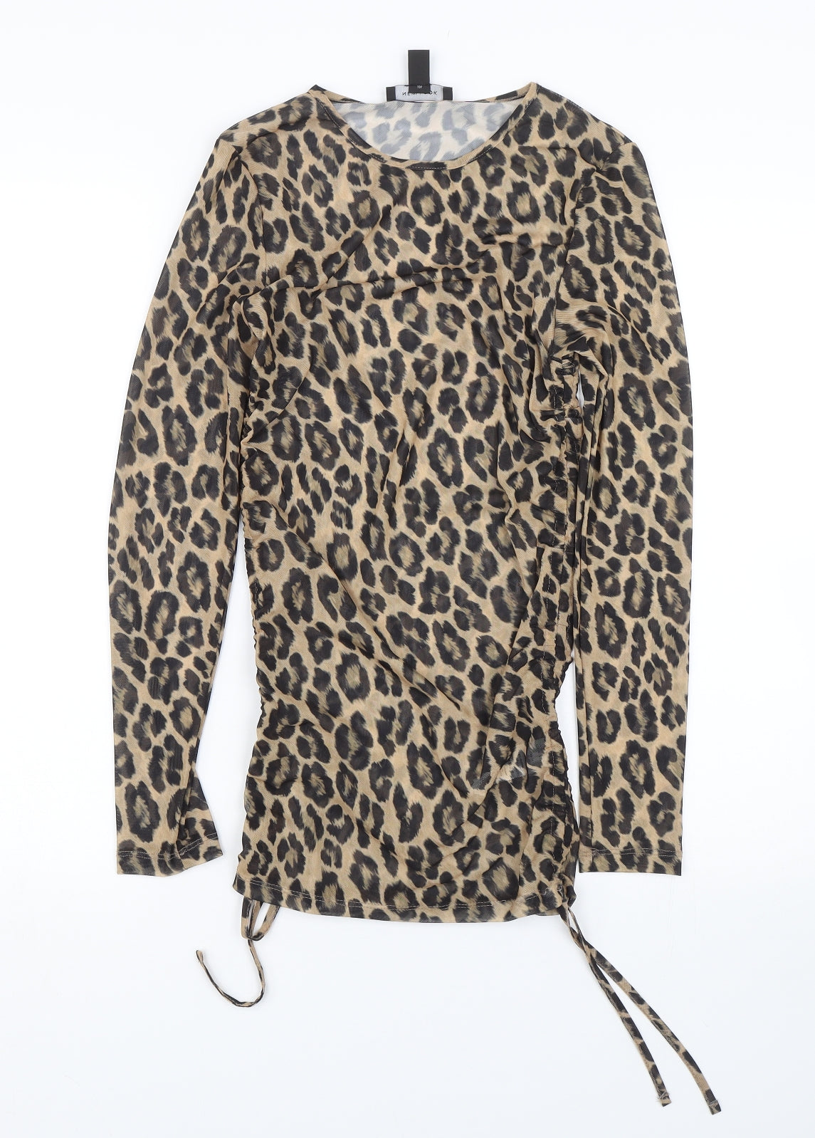 New Look Womens Brown Animal Print  Basic T-Shirt Size 10  - Transparent